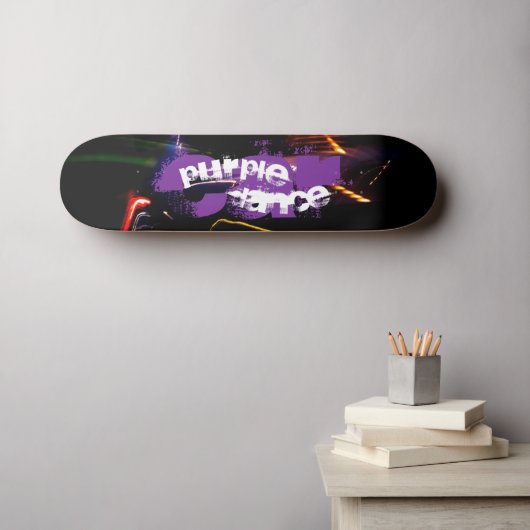 paarse autodans persoonlijk skateboard (Muurkunst (Horizontaal))