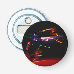 paarse autowedstrijd button flesopener