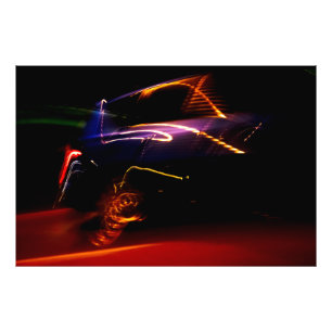 paarse autowedstrijd foto afdruk