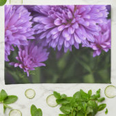 Paarse Autum Mums Theedoek (Gevouwen)