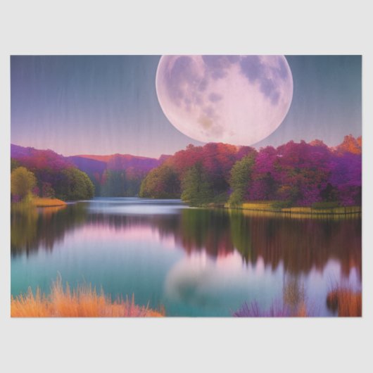 Paarse Autumn Harvest Moon Tissuepapier (Voorkant)