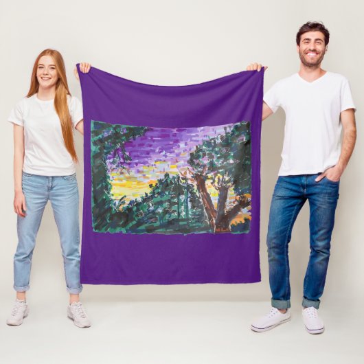 Paarse avond fleece deken (In situ)