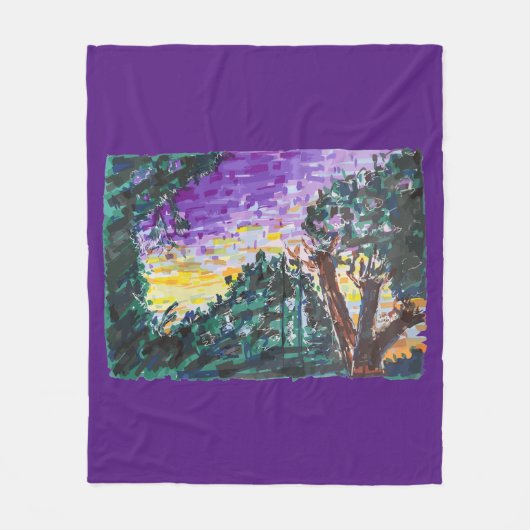 Paarse avond fleece deken (Voorkant)
