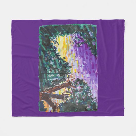 Paarse avond fleece deken (Voorkant (Horizontaal))