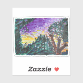 Paarse avond sticker