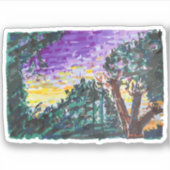 Paarse avond sticker (Voorkant)