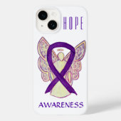 Paarse Awareness Angel Ribbon Custom iPhone Case (Achterkant)