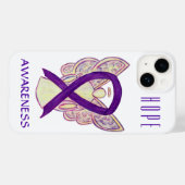 Paarse Awareness Angel Ribbon Custom iPhone Case (Achterkant (horizontaal))