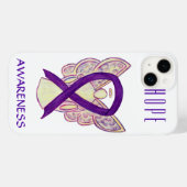 Paarse Awareness Angel Ribbon Custom iPhone X Hoes (Achterkant (horizontaal))