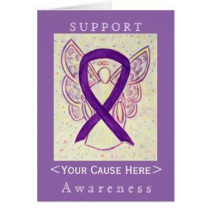 Paarse Awareness Ribbon Angel Gepersonaliseerd Car