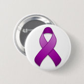 Paarse Awareness Ribbon Button (Voorkant /achterkant)