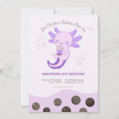 Paarse Axolotl Bubble Boba Tea Girl Verjaardag Kaart (Voorkant)