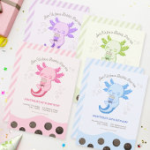 Paarse Axolotl Bubble Boba Tea Girl Verjaardag Kaart