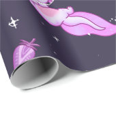 Paarse Axolotls in Space Wrapping Paper Cadeaupapier (Rol Hoek)