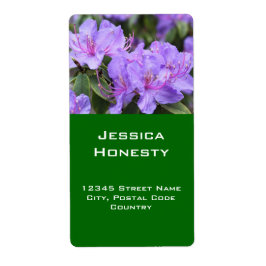 paarse azalea bloemen adresetiketten etiket