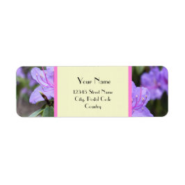 paarse azalea bloemen adresetiketten etiket