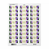 paarse azalea bloemen adresetiketten etiket (Full Sheet)