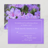Paarse azalea floral RSVP-kaarten RSVP Kaartje (Voorkant / Achterkant)