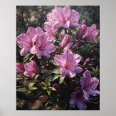 Paarse Azalea Flowers Art Print Poster (Voorkant)