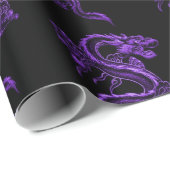 Paarse Aziatische draak Cadeaupapier (Rol Hoek)