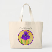 Paarse baardige iris schilderij Originele Bloemenk Grote Tote Bag (Voorkant)