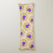 Paarse baardige iris schilderij Originele Bloemenk Lichaamskussen (Achterkant (Verticaal))