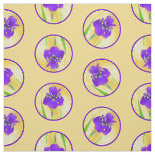 Paarse baardige iris schilderij Originele Bloemenk Stof