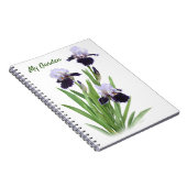 Paarse baardige iris trio gepersonaliseerd notitieboek (Rechterzijde)