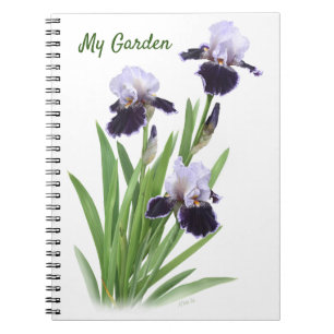 Paarse baardige iris trio gepersonaliseerd notitieboek