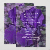 Paarse baardIris Flower Party Kaart (Voorkant / Achterkant)
