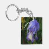 Paarse Baardiris Foto Gepersonaliseerde Sleutelhan Sleutelhanger (Voorkant Links)