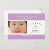 Paarse Baby Aankondiging (Voorkant / Achterkant)