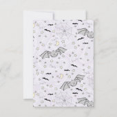 Paarse Baby Bat Halloween bedankkaart (Achterkant)