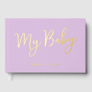 Paarse Baby Boek Gouden Folie Keepsake voor Moeder