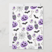 Paarse Baby brouwt Halloween Baby shower Kaart (Achterkant)