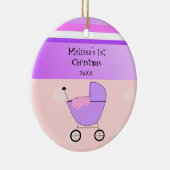 Paarse Baby Buggy Kerst Eerste Kerst Ornament (Rechts)