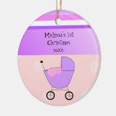 Paarse Baby Buggy Kerst Eerste Kerst Ornament (Links)
