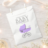 Paarse Baby Carriage Meisjes Baby shower Bedankzakje (Geknipt)