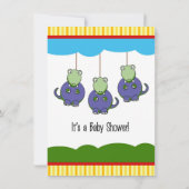 Paarse Baby dinosaurussen — Uitnodiging (Achterkant)