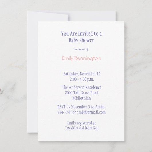 Paarse Baby dinosaurussen — Uitnodiging (Voorkant)