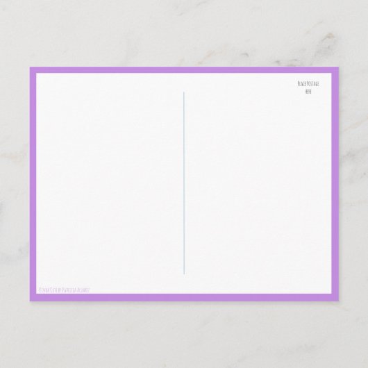 Paarse Baby Draak Dank u, meisje Baby shower Briefkaart (Achterkant)