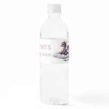 Paarse Baby Draak Waterfles Labels - Whimsisch