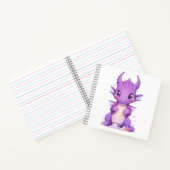 Paarse Baby Dragon Notitieboek (Binnen)
