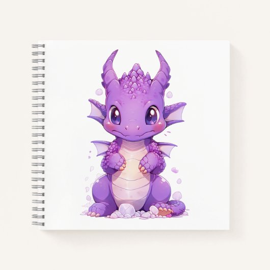 Paarse Baby Dragon Notitieboek (Voorkant)