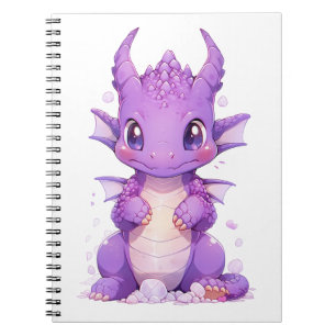Paarse Baby Dragon Notitieboek
