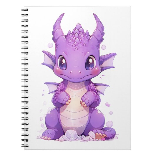 Paarse Baby Dragon Notitieboek (Voorkant)