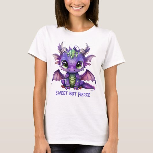 Paarse Baby Dragon T-shirt (Voorkant)