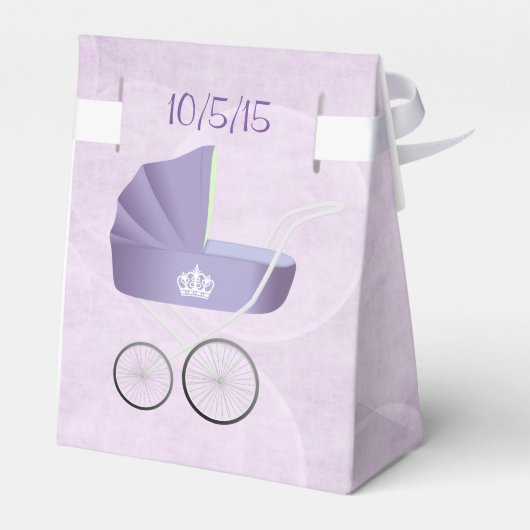  Paarse Baby- en vervoerstootdozen Bedankdoosjes (Achterkant)