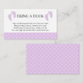 Paarse Baby Feet Baby shower Boek Aanvraag Kaart (Voorkant / Achterkant)