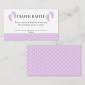 Paarse Baby Feet Baby shower Luier Raffle Tickets Informatiekaartje (Voorkant / Achterkant)